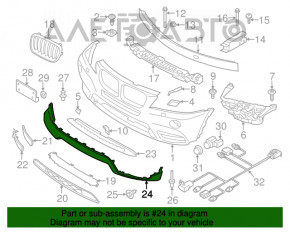 Buza bara fata BMW X3 F25 11-14 fara gauri pentru senzori de parcare, fara structura, fara gauri de fabrica, zgarieturi.