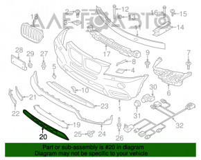 Нижняя решетка переднего бампера BMW X3 F25 11-14 дорест