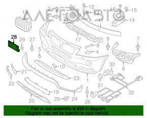 Площадка переднего бампера под номер BMW X3 F25 11-14 дорест