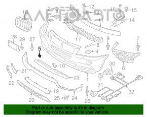 Capacul de tractare a cârligului de remorcare pentru bara de protecție față a BMW X3 F25 11-14 pre-restilizare.