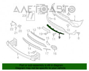 Накладка губы переднего бампера BMW X5 E70 11-13 рест