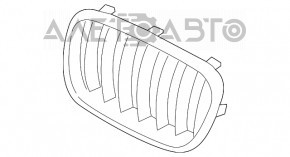 Grila radiatorului stânga BMW X3 F25 11-14 pre-restilizare, crom, nisip