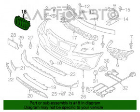 Решетка радиатора grill левая BMW X3 F25 11-14 дорест ноздря, хром, песок