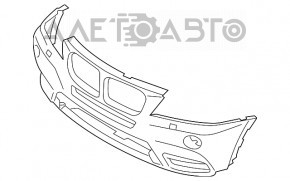 Bara față goală BMW X3 F25 11-14 pre-restilizare cu suport pentru spălătorul de parbriz nou, neoriginal.