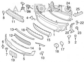 Capacul carligului de tractare pentru bara fata Mini Cooper Clubman R55 07-14