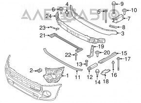 Усилитель переднего бампера нижний Mini Cooper F56 3d 14-19 дорест OEM