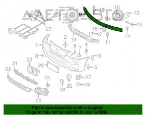 Усилитель переднего бампера BMW X3 F25 11-17