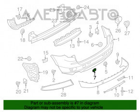 Capacul carligului de tractare al barei spate dreapta pentru BMW X3 F25 11-14 pre-restilizare, rupt.