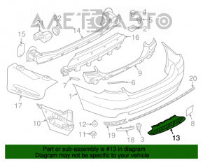 Защита заднего бампера BMW 5 F10 11-16 без фаркопа