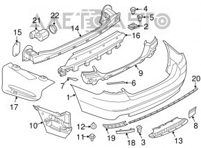 Protectie bara spate BMW 5 F10 11-16 fara bara de tractare noua originala OEM