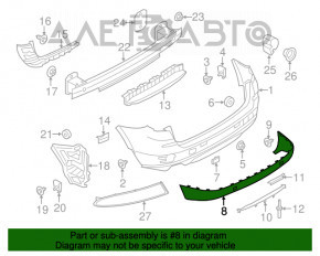 Buza bara spate BMW X3 F25 11-17 fără senzori de parcare, structură, ușor îndoită