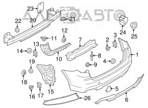 Suportul pentru bara spate dreapta sus BMW X3 F25 11-14 pre-restilizare