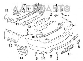 Absorbantul de bara spate pentru BMW 5 F10 11-14 are o fisura