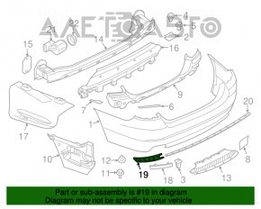 Молдинг заднего бампера правый BMW 5 F10 11-16 Modern Line