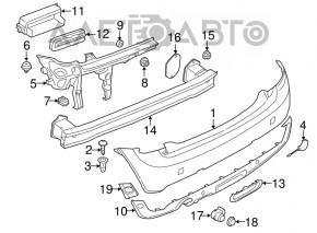 Bara spate goală Mini Cooper F56 3d 14-19 pre-restilizare albă