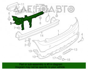 Suportul pentru bara spate dreapta Mini Cooper F56 3d 14-19 pre-restilizare.