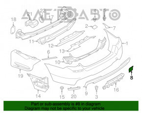 Capacul carligului de tractare pentru bara spate a BMW 5 F10 11-16 M Pack