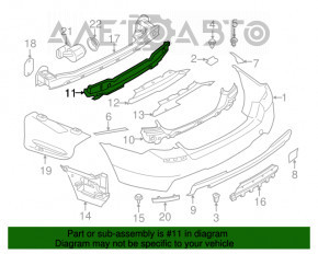 Absorbantul de plastic al barei spate BMW 5 F10 11-16 M Pack