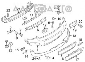 Buza bara spate Mini Cooper Countryman R60 10-16 fără capac pentru carlig de remorcare.