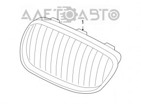 Grila radiatorului dreapta BMW 335i e92 07-13 cu crom