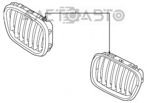 Grila radiatorului, orificiul stâng, BMW X5 E70 07-13, nou, neoriginal.