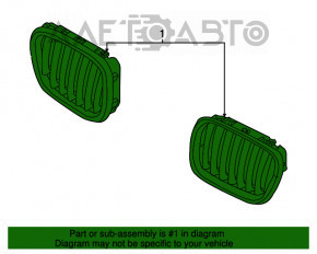 Решетка радиатора grill ноздря левая BMW X5 E70 07-13 песок, полезла краска