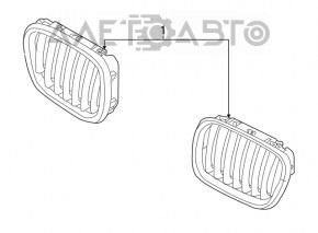 Решетка радиатора grill ноздря левая BMW X5 E70 07-13 песок, полезла краска