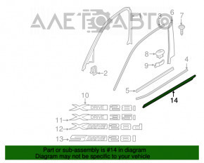 Capacul ușii față inferioară stânga BMW X3 F25 11-17 structură