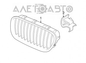 Grila radiatorului stânga BMW 5 F10 11-13