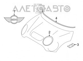 Grila farurilor de pe capota dreapta pentru Mini Cooper Countryman R60 10-16, cromată, aspect util