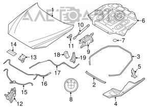 Bara fata emblema BMW BMW 5 F10 10-17 nou original OEM