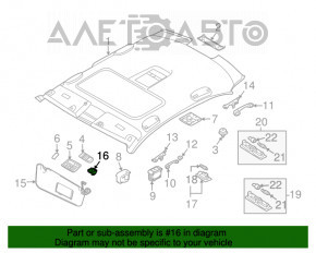 Suport de prindere a parasolarului pasagerului BMW X3 F25 11-17 bej