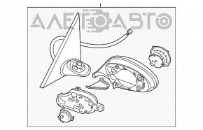 Зеркало боковое левое BMW 335i e92 07-13 купе без элемента