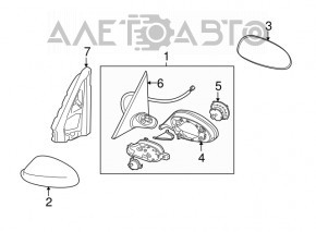 Зеркало боковое левое BMW 335i e92 07-13 купе без элемента
