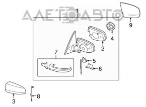 Зеркало боковое правое BMW X5 E70 07-13