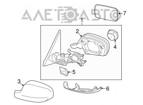 Oglindă laterală stângă BMW X3 F25 11-14, cu 3 pini, neagră