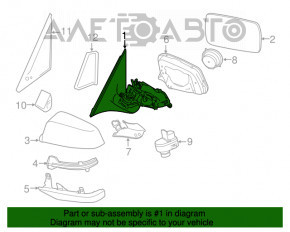 Зеркало боковое левое BMW 5 F10 11-16 автозатемнение