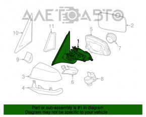 Зеркало боковое левое BMW 5 F10 11-16 BSM