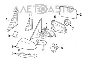 Oglindă laterală stângă BMW 5 F10 11-16 BSM