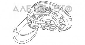 Зеркало боковое левое Mini Cooper F56 3d 14- 5 пинов, белое