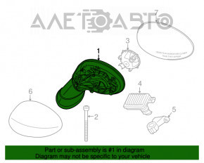 Зеркало боковое левое Mini Cooper F56 3d 14- 5 пинов, белое