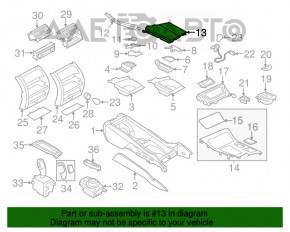 Brațul de cot BMW 5 F10 11-16, piele ecologică, negru