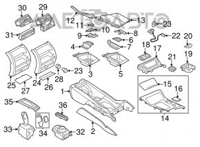 Brațul de cot BMW 5 F10 11-16, piele ecologică, negru