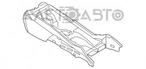 Consola centrală cu cotieră și suporturi pentru pahare BMW 5 F10 11-16 gri, cu două zone climatice.