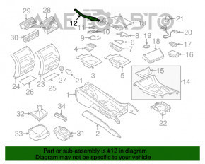 Capacul consolei centrale din piele Dakota pentru BMW 5 F10 11-16 alb