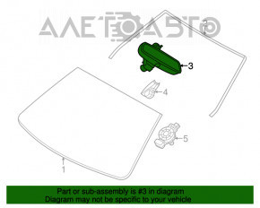 Oglindă interioară BMW 5 F10 12-19 neagră, auto-întunecare, control garaj, lumină auto, cadru crăpat