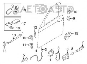 Механизм ручки двери передней правой BMW 5 F10 11-16 code