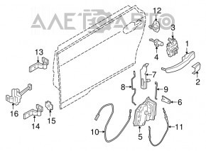 Inchidere portiera dreapta fata Mini Cooper F56 3d 14 - nou original OEM