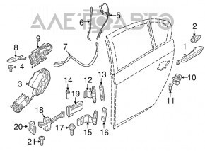 Opritor usa spate dreapta BMW 5 F10 11-16 nou original OEM