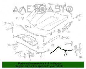 Cablu de deschidere a capotei din spate pentru BMW X3 F25 11-17 fără garnitură